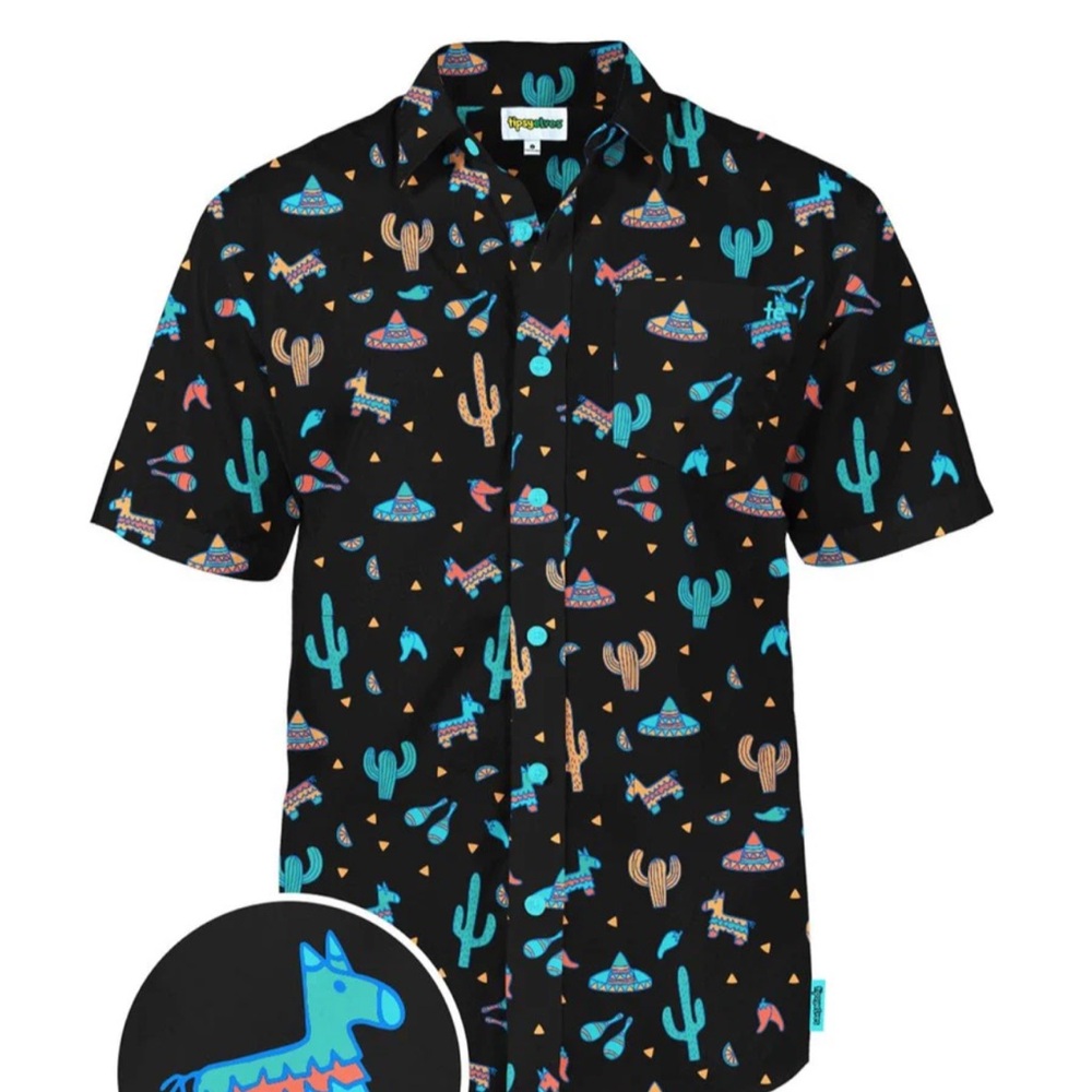 NWT - Tipsy Elves Black Fiesta Cactus Shirt